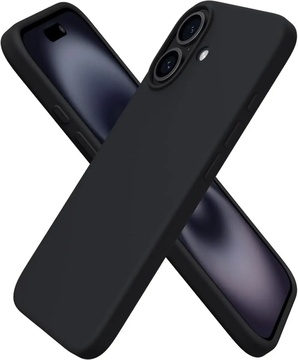 Apple iPhone 16 Hoesje Dun TPU Back Cover Matte Zwart afbeelding 5