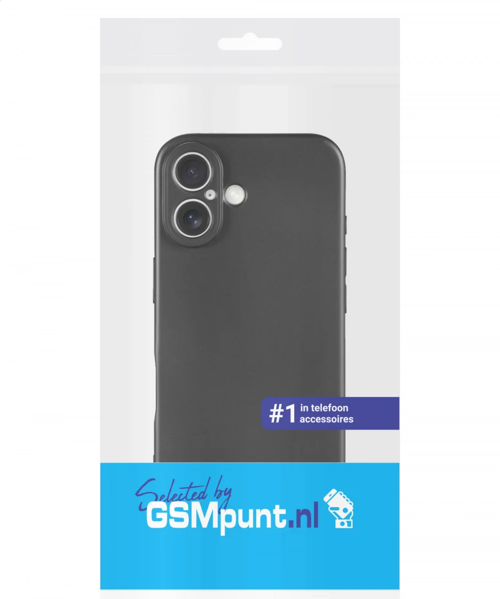 Apple iPhone 16 Hoesje Dun TPU Back Cover Matte Zwart afbeelding 6
