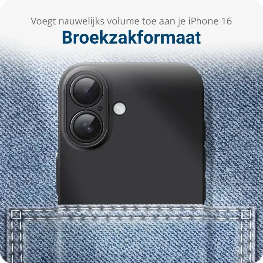 Apple iPhone 16 Hoesje Dun TPU Back Cover Matte Zwart afbeelding 2