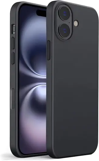 Apple iPhone 16 Hoesje Dun TPU Back Cover Matte Zwart afbeelding 1