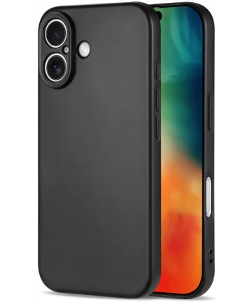 Apple iPhone 16 Plus Hoesje Dun TPU Back Cover Matte Zwart Hoesjes