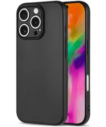 Apple iPhone 16 Pro Hoesje Dun TPU Back Cover Matte Zwart