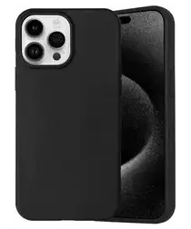 Apple iPhone 16 Pro Hoesje Dun TPU Back Cover Matte Zwart afbeelding