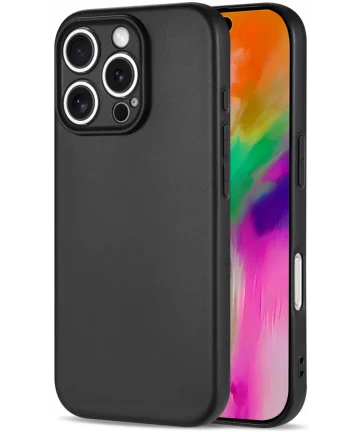 Apple iPhone 16 Pro Hoesje Dun TPU Back Cover Matte Zwart Hoesjes