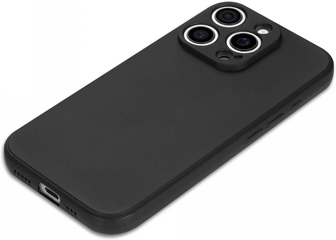 Apple iPhone 16 Pro Hoesje Dun TPU Back Cover Matte Zwart afbeelding 6