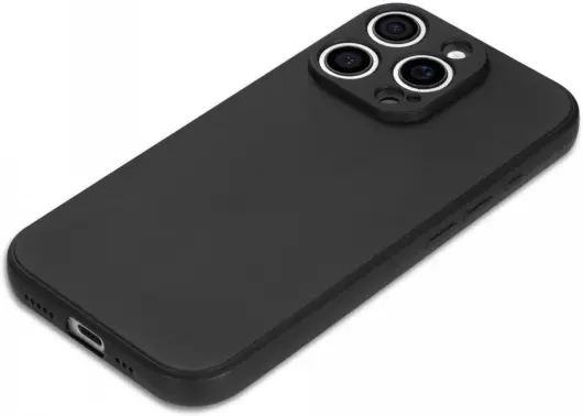 Apple iPhone 16 Pro Hoesje Dun TPU Back Cover Matte Zwart afbeelding 6