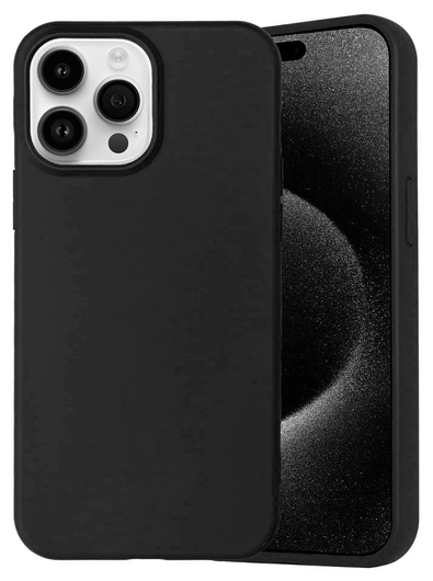 Apple iPhone 16 Pro Hoesje Dun TPU Back Cover Matte Zwart afbeelding 1