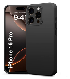 Apple iPhone 16 Pro Hoesje Dun TPU Back Cover Matte Zwart afbeelding