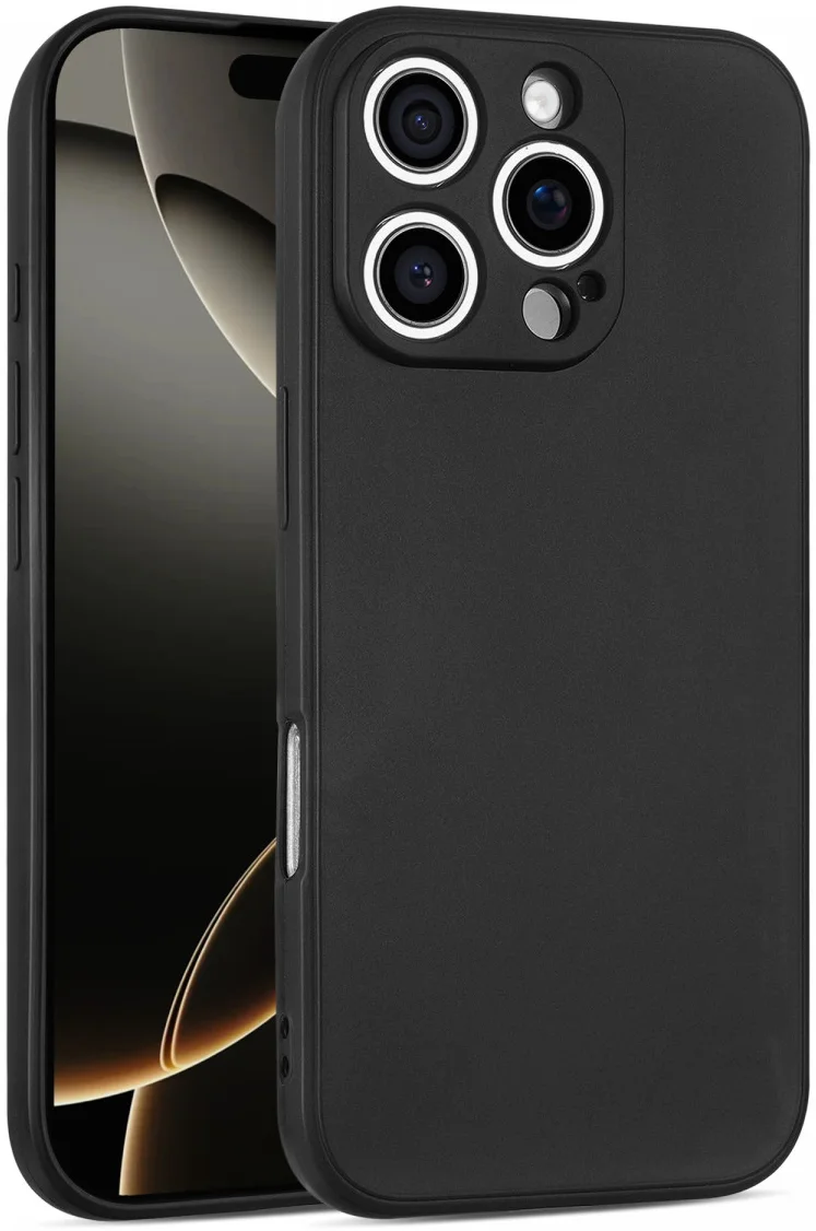 Apple iPhone 16 Pro Max Hoesje Dun TPU Back Cover Matte Zwart afbeelding 1