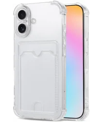 Apple iPhone 16 Hoesje Dun TPU met Pasjeshouder Back Cover Transparant