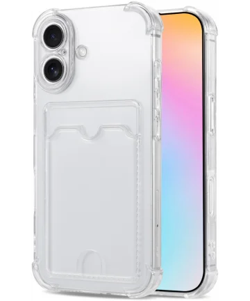 Apple iPhone 16 Hoesje Dun TPU met Pasjeshouder Back Cover Transparant Hoesjes