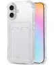 Apple iPhone 16 Hoesje Dun TPU met Pasjeshouder Back Cover Transparant