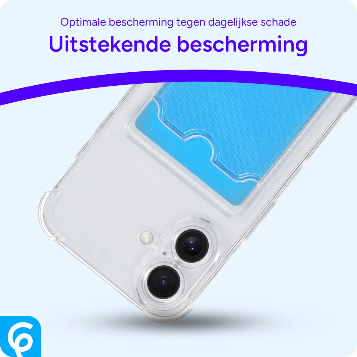 Apple iPhone 16 Hoesje Dun TPU met Pasjeshouder Back Cover Transparant afbeelding 4