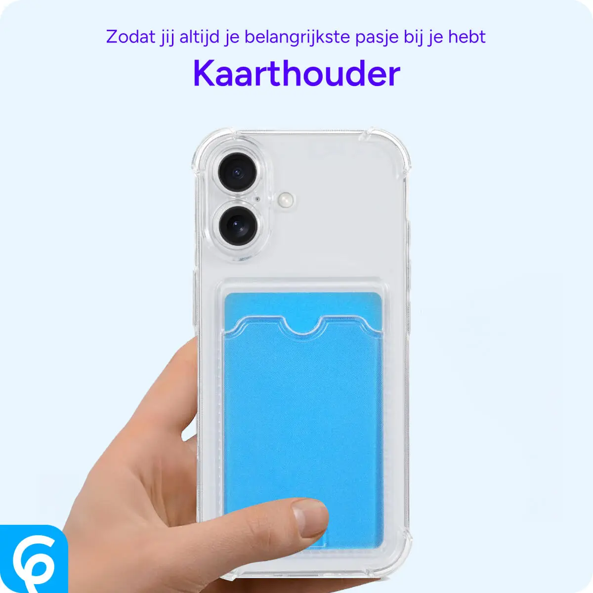 Apple iPhone 16 Hoesje Dun TPU met Pasjeshouder Back Cover Transparant afbeelding 5