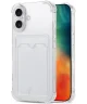 Apple iPhone 16 Plus Hoesje Dun TPU met Pasjeshouder Back Cover Transparant