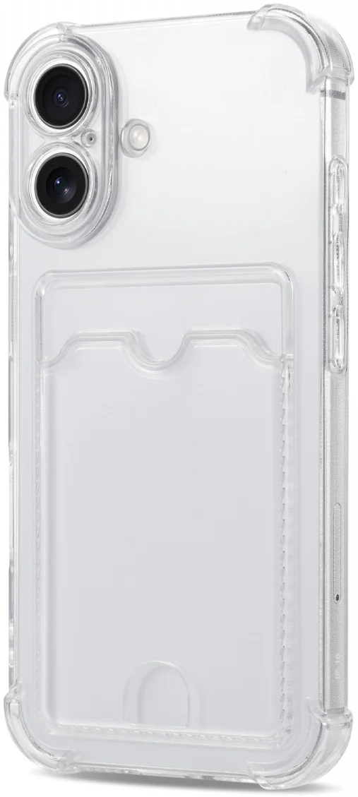 Apple iPhone 16 Plus Hoesje Dun TPU met Pasjeshouder Back Cover Transparant afbeelding 3