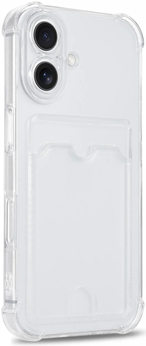 Apple iPhone 16 Plus Hoesje Dun TPU met Pasjeshouder Back Cover Transparant afbeelding 4