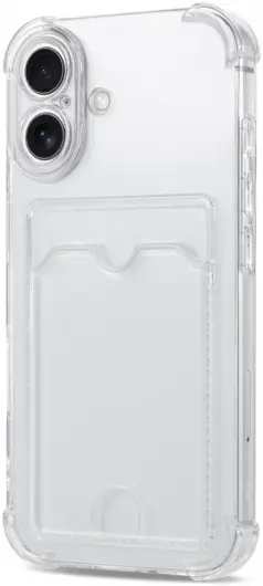 Apple iPhone 16 Plus Hoesje Dun TPU met Pasjeshouder Back Cover Transparant afbeelding 3