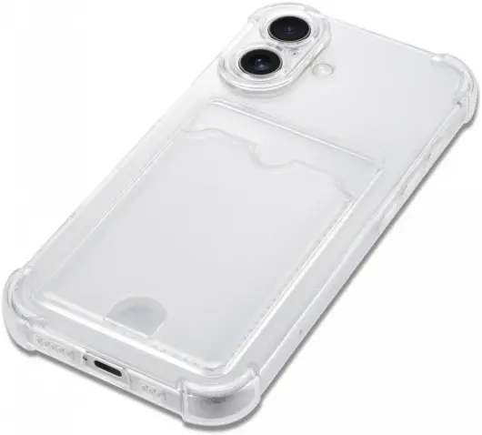 Apple iPhone 16 Plus Hoesje Dun TPU met Pasjeshouder Back Cover Transparant afbeelding 5