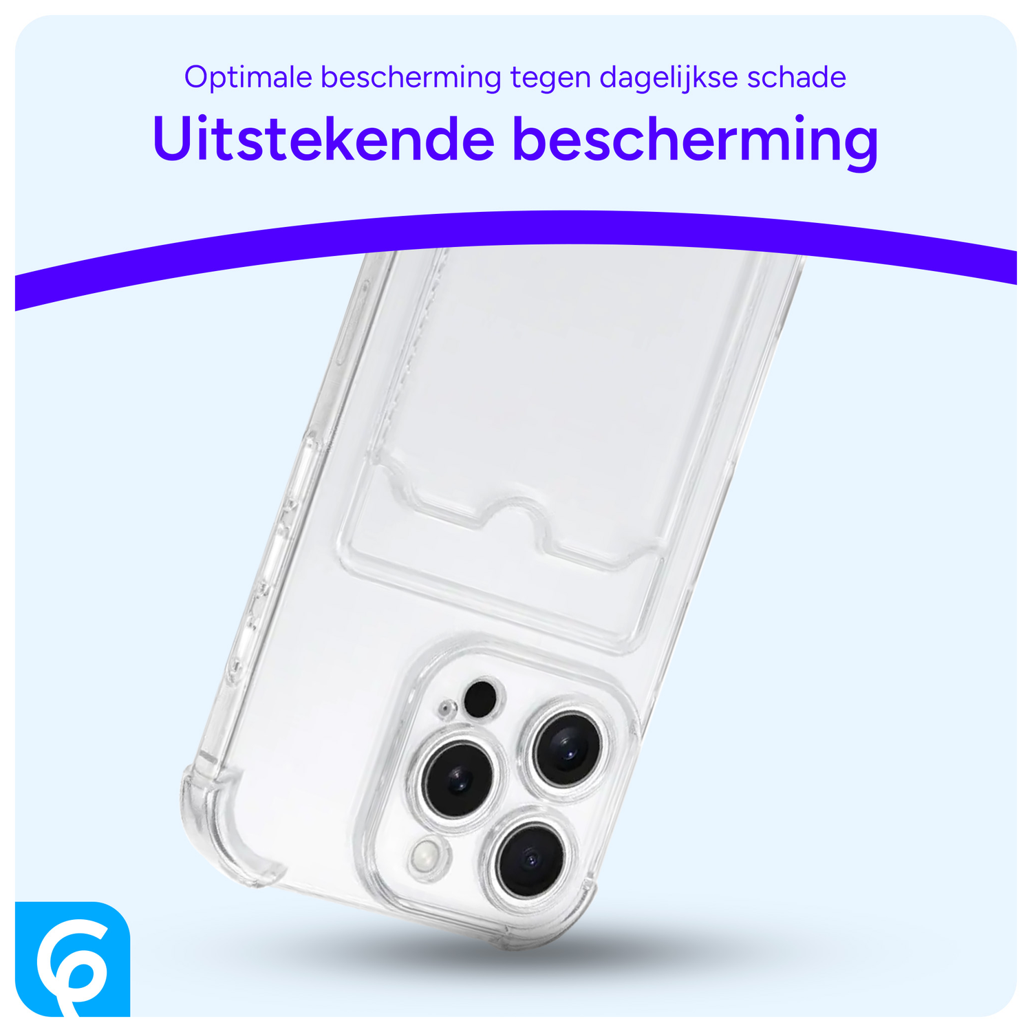 Apple iPhone 16 Pro Hoesje Dun TPU met Pasjeshouder Back Cover Transparant afbeelding 2