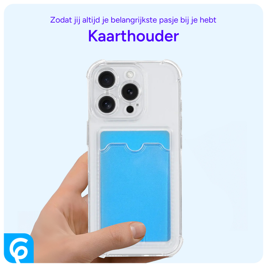 Apple iPhone 16 Pro Hoesje Dun TPU met Pasjeshouder Back Cover Transparant afbeelding 4