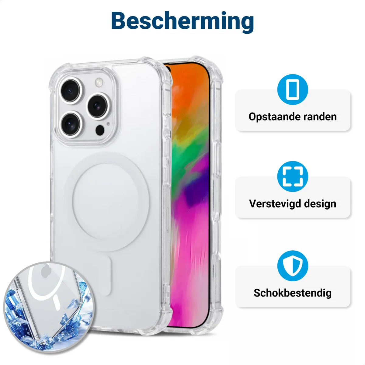Apple iPhone 16 Pro MagSafe Hoesje Schokbestendig en Dun TPU Transparant afbeelding 8