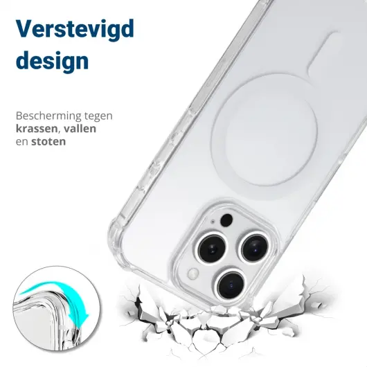 Apple iPhone 16 Pro MagSafe Hoesje Schokbestendig en Dun TPU Transparant afbeelding 4