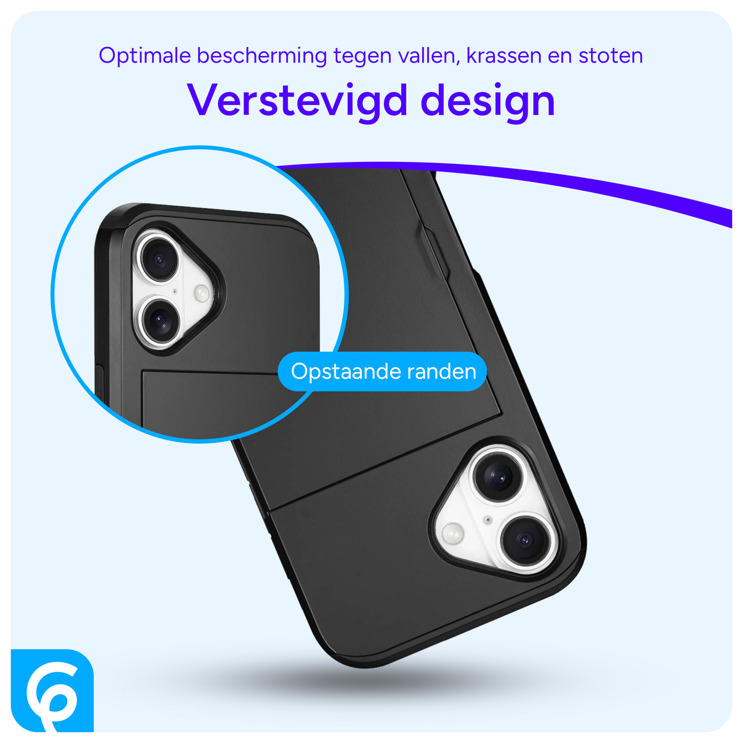 Apple iPhone 16 Hoesje met Slider Kaarthouder Back Cover Zwart afbeelding 2