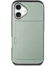 Apple iPhone 16 Hoesje met Slider Kaarthouder Back Cover Groen