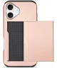 Apple iPhone 16 Hoesje met Slider Kaarthouder Back Cover Roze