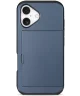 Apple iPhone 16 Hoesje met Slider Kaarthouder Back Cover Blauw