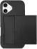 Apple iPhone 16 Plus Hoesje met Slider Kaarthouder Back Cover Zwart afbeelding 2