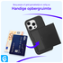 Apple iPhone 16 Pro Hoesje met Slider Kaarthouder Back Cover Zwart afbeelding 4