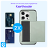 Apple iPhone 16 Pro Hoesje met Slider Kaarthouder Back Cover Groen afbeelding 5