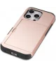 Apple iPhone 16 Pro Hoesje met Slider Kaarthouder Back Cover Roze