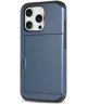 Apple iPhone 16 Pro Hoesje met Slider Kaarthouder Back Cover Blauw