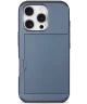 Apple iPhone 16 Pro Hoesje met Slider Kaarthouder Back Cover Blauw