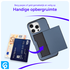 Apple iPhone 16 Pro Hoesje met Slider Kaarthouder Back Cover Blauw afbeelding 3