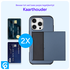 Apple iPhone 16 Pro Hoesje met Slider Kaarthouder Back Cover Blauw afbeelding 4