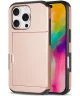 Apple iPhone 16 Pro Max Hoesje met Slider Kaarthouder Back Cover Roze