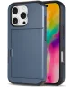 Apple iPhone 16 Pro Max Hoesje met Slider Kaarthouder Back Cover Blauw