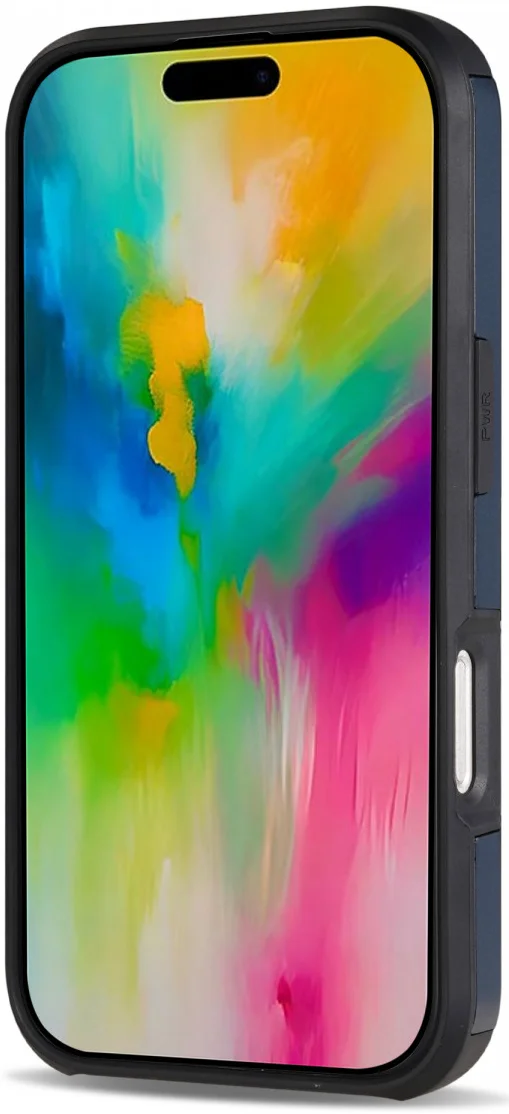 Apple iPhone 16 Pro Max Hoesje met Slider Kaarthouder Back Cover Blauw afbeelding 4