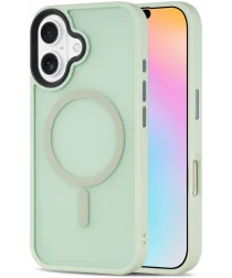 Apple iPhone 16 Hoesje met MagSafe Back Cover Matte Licht Groen