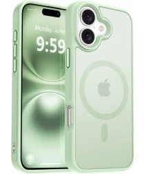 Apple iPhone 16 Hoesje met MagSafe Back Cover Matte Licht Groen