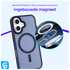 Apple iPhone 16 Hoesje met MagSafe Back Cover Matte Donkerblauw afbeelding 4