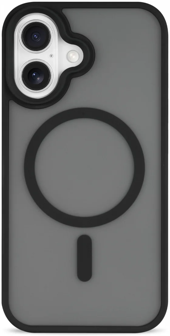 Apple iPhone 16 Hoesje met MagSafe Back Cover Matte Zwart afbeelding 10