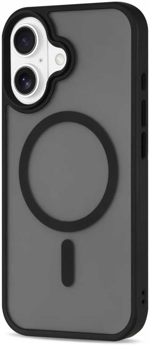 Apple iPhone 16 Hoesje met MagSafe Back Cover Matte Zwart afbeelding 8