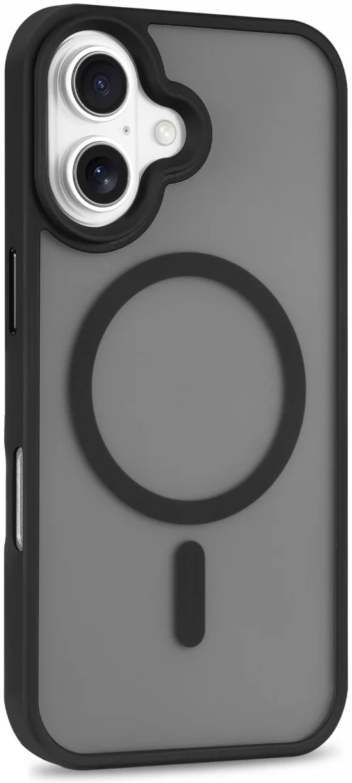 Apple iPhone 16 Hoesje met MagSafe Back Cover Matte Zwart afbeelding 12
