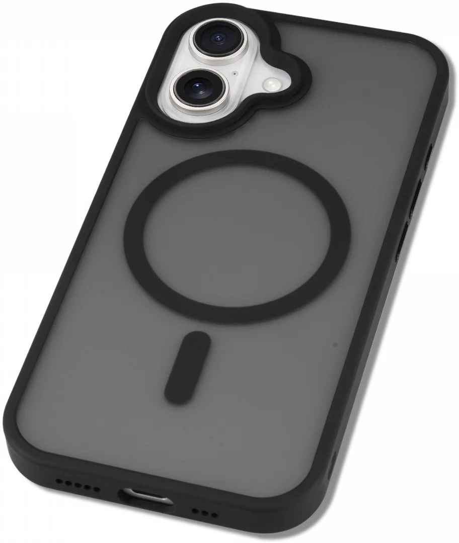 Apple iPhone 16 Hoesje met MagSafe Back Cover Matte Zwart afbeelding 11