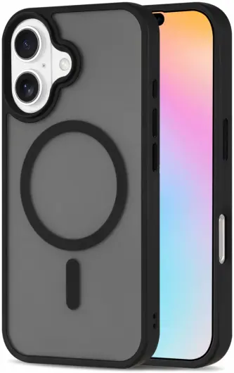 Apple iPhone 16 Hoesje met MagSafe Back Cover Matte Zwart afbeelding 7